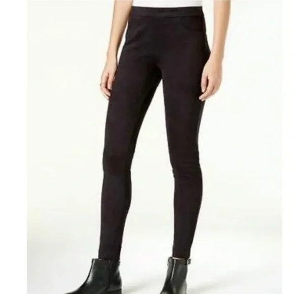 Anthropologie Sanctuary Grease Black Faux Suede Legging Pants - Picture 9 of 10